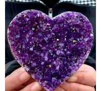 Decorative Ornaments Heart Shaped Amethyst Quartz Cluster Crystal (Size : 80-100g)