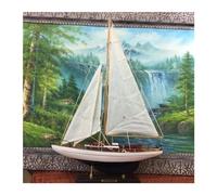 decorative ornaments Wooden Sailboat Model Ornaments Collection Minimalist Sailboat Window Decorations Smooth Sailing Crafts Gifts(D45 13 66CM)