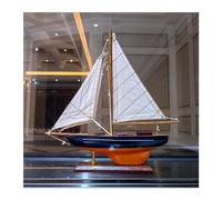 decorative ornaments Wooden Sailboat Model Ornaments Collection Minimalist Sailboat Window Decorations Smooth Sailing Crafts Gifts(B33 6 34CM)