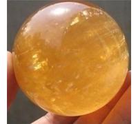 Decorative Ornaments Yellow Citrine Calcite Quartz Crystal Ball Decoration