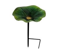 Decorative Outdoor Bird Bath Feeder, Flower Style Water Bowl for Hummingbirds, Metal Garden Stake Accent for Patio, Backyard, Yard Ornament Display, 9.84 x 5.51 inches