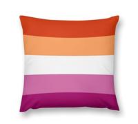 Decorative Outdoor Throw Pillow Cover LGBT Pride Flag Lesbian Five Stripes Cozy Farmhouse Cushion Cover Soft Pillowcase Square Cushion Case