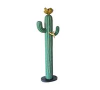 Decorative Outdoor Water Column with Brass Faucet & Planter, Artificial Stone Garden Hydrant Spigot for Yard, 50 Inch Tall Green