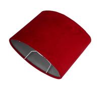 Decorative Oval Velvet Lamp Shade for Table Lamps E27 E14 Red | Hardback Structure, Glare Reduction, Soft Ambient Light, Classic Vintage Style for Bedside Lighting and Library
