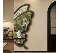 Decorative Painting, 3D Wall Art Decoration, Sculpture Painting Decor, Hanging Wall Mural Decor, Frameless Design, Butterfly Shape, for Hallway, Hotel, Shop (Green 2 33 * 80cm/13 * 31.5in)
