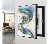 Decorative Painting Counter Cover for Electric Meter | Fuse Box Decorative Cabinet, Indoor Home Decor | Wall Mounted Electrical Panel Cover with Style for Home Indoor Use, 60x70cm to the left Left