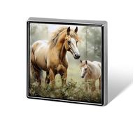 Decorative Paintings Horses Brooch Pin Fashion Lapel Pins for Women Men Lapel Badge Funny Brooches for Suits Clothing Jackets Hats Backpacks Purses Bag Accessories-Square