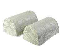 Decorative Pair of Traditional Leaf Design Jumbo Round Arm Caps (Willow Green)