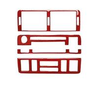 Decorative Panel for BMW 3 Series E46 1999-2004 Center Console Vent Air Panel Radio Panel Decoration Car Decorative Stickers(Red A)