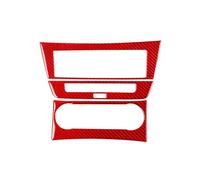 Decorative Panel For Mercedes For Benz W204 2012-2014 Carbon Fiber Air Conditioner Control Panel Cover Car Interior Decoration Sticker(Red A)