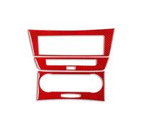 Decorative Panel For Mercedes For Benz W204 2012-2014 Carbon Fiber Air Conditioner Control Panel Cover Car Interior Decoration Sticker(Red B)