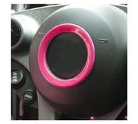 Decorative Panel Steering Wheel Center Cap Decoration Ring Car Stickers For Mercedes For Benz For Smart 453 For Fortwo For Forfour(Rose Red)