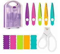 Decorative Paper Edge Scissors Set, 5 Pairs Replaceable Scissor Edges with Portable Organizing Container, Great for DIY Paper Wavy Edge Cutting, Crafts, Scrapbooking, Paper Quilling Kid’s Designs
