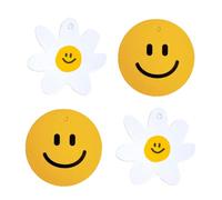 Decorative Paper Gift Tags 50 pcs - Wedding Gift Tags, Baby Shower Tags, Kraft Hang Tags, Hanging Gift Labels, Baking Tags (Daisy+Smily Face)