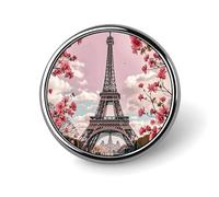Decorative Paris Street Eiffel Tower Brooch Pin Fashion Lapel Pins for Women Men Lapel Badge Funny Brooches for Suits Clothing Jackets Hats Backpacks Purses Bag Accessories-Round