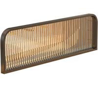 Decorative Partition Walls for Dining Areas Wrought Iron Room Dividers Stripe Glass 30cm Low Fence Desk Divider Restaurant & Home Use (Black 30x120cm)
