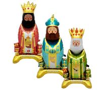 Decorative Party Balloons | 3 Pieces Standing Balloon King Shape for Decoration - Holiday Decorative Balloons, for Parties, Christmas, Home, Corporate Events, Family Meetings School Business