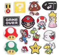 Decorative Patches,16pcs Iron On Patches for Clothing, Embroidered Sew On Super Cute Cartoon Anime Patches for Kids Jackets, Shirts, Backpacks