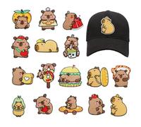 Decorative Patches for Clothes - 16 Pieces Capybara Repair Stickers | Handmade Crafts Badges | Iron on Embroidery Patches for Women Men Hat Backpack Clothing Decorations