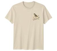 Decorative Patterned Bird On Branch Birds Animals Graphic Tee Mens Womens T-Shirt Unisex Style Top