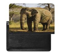 Decorative Patterned Elephant Passport Holder for Women Men Slim Travel Wallet Travel Document Organizer ID Card Protector Case Holders PU Leather Passport Cover Credit Card Holder