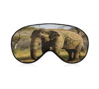 Decorative Patterned Elephant Sleep Mask Block Light Eye Sleep Shade Cover Comfortable Lightweight Sleeping Blindfold Soft Breathable Night Eye Cover Adjustable Band Eye Mask for Men Women