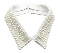 Decorative Pearls Beaded Blouse Faux Collar Shirt Insert Detachable False Collar Choker Necklace Accessory for Women Elegant Neckwear