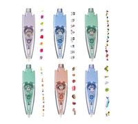 Decorative Pens, Lace Decorated Tape Pen, 6 Pieces Highlighter Correction Pen for Colouring Drawing Work Lessons Notes Making Diary Leading Desk College
