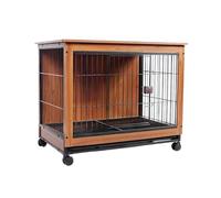 Decorative Pet House End Table Heavy Duty Dog Box Furniture Wooden Box Dog House Furniture Indoor End Table Dog House Furniture (Brown)
