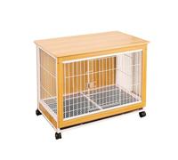 Decorative Pet House End Table Heavy Duty Dog Box Furniture Wooden Box Dog House Furniture Indoor End Table Dog House Furniture (Yellow)