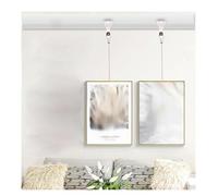Decorative Picture Rail Hanging System White 20 30 40 50 60 in, Commercial/Home Wall Photo Display Rail Track with Adjustable Hook