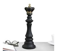 Decorative Piece For Chess Statue - 4.13x4.13x12.01 Inch Chess Figurine Decoration | Black And White King Collectible Figurines | Artisan Resin Desk Sculpture,