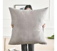 Decorative Pillow Covers Cushion Covers 50x50, 60 x 60,70x70,80x80 cm Super King Size Square Extra Large Pillow Protectors with Invisible Zipper pillowcases for Bed Sofa Couch ( Color : Light Gray , S