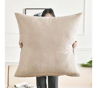 Decorative Pillow Covers Cushion Covers 50x50, 60 x 60,70x70,80x80 cm Super King Size Square Extra Large Pillow Protectors with Invisible Zipper pillowcases for Bed Sofa Couch ( Color : Beige , Size :