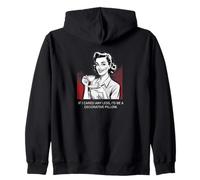 Decorative Pillow Level Apathy - 1950s Sarcasm Meme Zip Hoodie