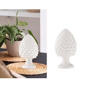 Decorative Pine Cone Ceramic Sicilian Style Gdm Ornament (White, H 18 cm 24003PW)