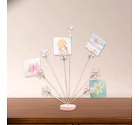 Decorative Pink Sakura Photo Display Stand - 8 Clip Holder For Photos Notes Postcards Home Office Desk Decor