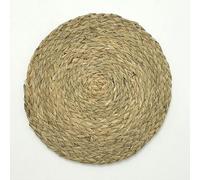 Decorative Placemats, 11-30/30 * 40cm Round/Elliptic Woven Placemats,Natural Corn Husk/Water Hyacinth, Straw Braided Rattan Hand Chargers Table(Water Hyacinth,18cm)