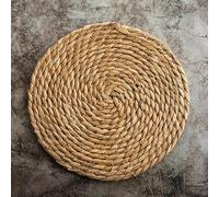 Decorative Placemats, 11-38cm Woven Placemats, Round Rattan, Wicker Water Hyacinth/Corn Husk, Braided Set Anti-Slip(Water Hyacinth,18cm)