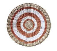 Decorative Placemats, 20-30CM Natural Hand-Woven Placemats Round Boho Rattan Water Hyacinth, Rustic Braided Wicker Table Mats for Dining(A11,25cm)