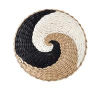 Decorative Placemats, 20-30CM Natural Hand-Woven Placemats Round Boho Rattan Water Hyacinth, Rustic Braided Wicker Table Mats for Dining(B8,20cm)