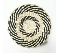 Decorative Placemats, 20-30CM Natural Hand-Woven Placemats Round Boho Rattan Water Hyacinth, Rustic Braided Wicker Table Mats for Dining(A14,30cm)