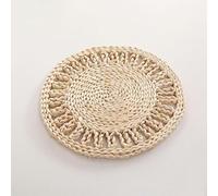 Decorative Placemats, 30-40 * 30cm Round/Elliptic/Flower Shaped Woven Placemats,Natural Water Hyacinth/Corn Husk Place mats, Braided Straw Table Mats for Dining(Natural2,40 * 30CM)
