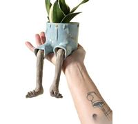 Decorative Planter Human Legs Flower Pot Resin Sculpture Creative Quirky Design Suitable for Workplaces Gift Giving Reading Corners Modern Interior Decor, 15CM (A)