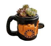 Decorative Planter, Resin Vase Pot, 5.51 Inch Engineering Car and Chainsaw Themed Flower Pot, Resin Tabletop Planter, Creative Novelty Garden Decor Style, Indoor Outdoor Use