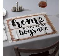 Decorative Plates Home Sweet Home: Where My Boys Belong Dining Place Mats Comedor Premium Kitchen & Dining(1PCS)