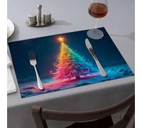 Decorative Plates Magical Christmas Tree In The Night Sky Dining Place Mats Comedor Premium Kitchen & Dining(1PCS)
