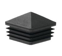 Decorative Plug 70 x 70 mm - Square Plugs Black - End Caps Made of PE Plastic - Fence Plugs Pointed Plugs Pyramid Caps - Pipe Plugs for Pipe Cover of Steel Pipes, Stainless Steel Tubes, Aluminium