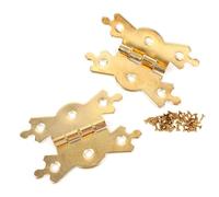 Decorative Polished Brass Butterfly Hinges 2-Inch Antique Butterfly Design Fancy Cabinet Door Hinge with Matching Screw Decorative Hinges Door Furniture Pack of 10.