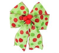 Decorative polyester bows for Christmas use, designed with classic dots to add a festive look to trees, fences, and staircases throughout the season (little ball 12 packs)